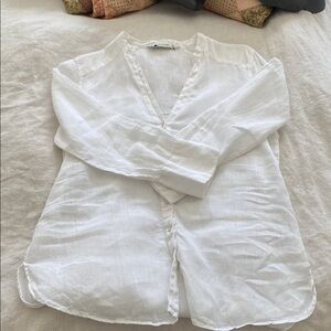 Zara Linen Button Up Shirt (sm)